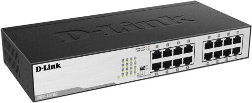 D-Link DGS-1016D/B Unmanaged Green Desktop Gigabit Switch