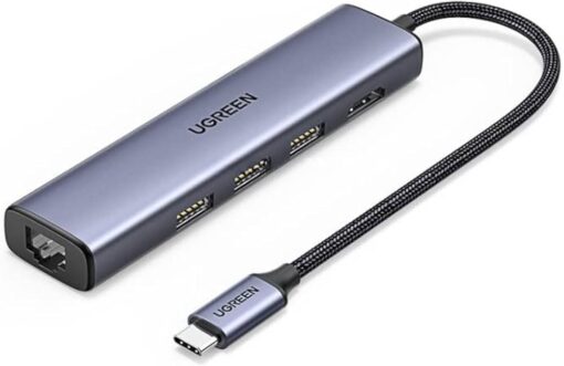 UGREEN USB-C to USB 3.0 Hub + Gigabit Ethernet-CM475