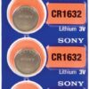 Sony CR1632 3 Volt Lithium Coin Cell Battery (5 Batteries)