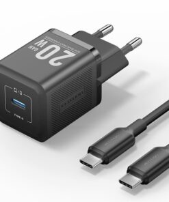 1-Port USB-C GaN Charger (20W) UK-Plug Black