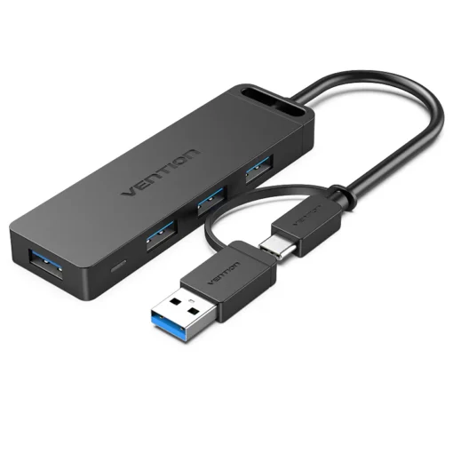 Vention 4-Port USB 3.0 Hub with Power Supply 0.15M ABS Type