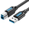 Vention USB 3.0 A Male to B Male Cable 1.5M Black PVC Type