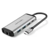 Vention USB-C TO GIGABYTE ETHERNET Adapter 0.15M Gray Aluminum Alloy Type Fast networking speed, fast download and upload speed Small and Portable USB 3.0 Gigabit ethernet Multiple devices compatible Plug and Play