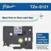 Brother-laminated-9mm-TZC-s121-black-on-clear-Label-Catridge-Compatible