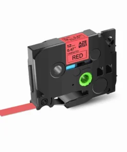 12mm x 8m black on red label tape