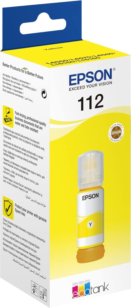 Epson 112 EcoTank Pigment Yellow Ink Bottle 70 ml