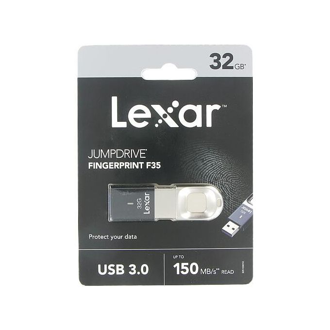 32GB Lexar® Fingerprint F35 USB 3.0 flash drive Global