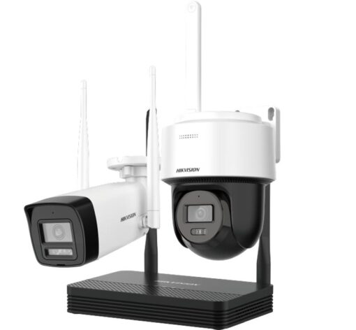 Hikvision – 4MP H.265 One bullet + One PTDome WiFi NVS Kit