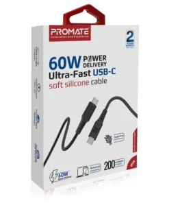 Promate 60W USB-C to USB-C POWERLINK-CC200 2M Cable