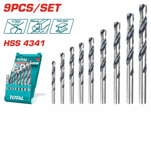 Total 9PCS HSS Twist Drill Bits Set – TACSD0095