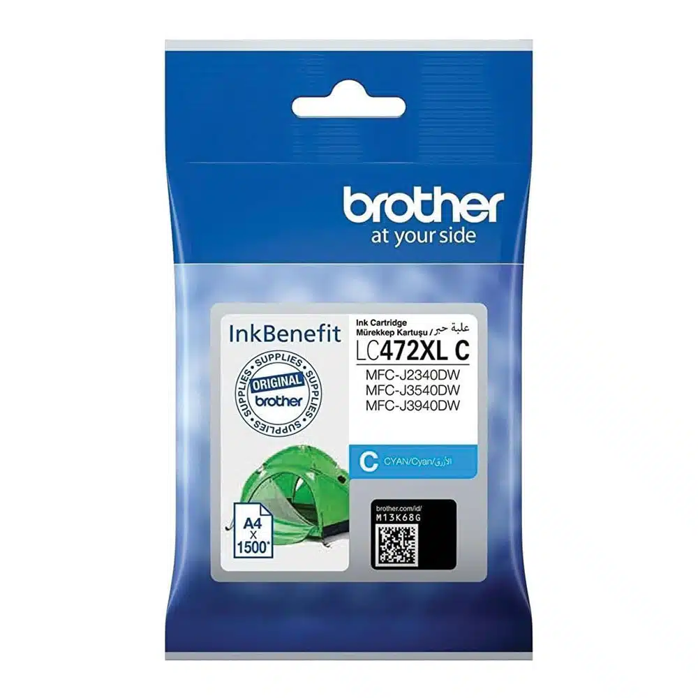 Brother High Capacity Cyan Ink Cartridge – 1,500 Pages – LC472XLC