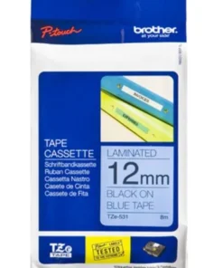 Brother Label Tape 12mm Black on Blue – TZE-531