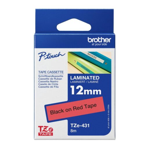 Brother Label Tape 12mm Black on Red – TZE-431