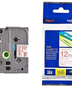Brother Label Tape 12mm Red on Clear – TZE-132