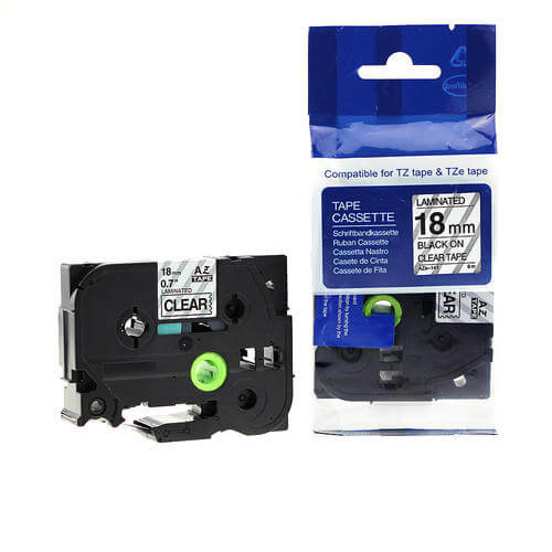 Brother Label Tape 18mm Black on Clear – TZE-141