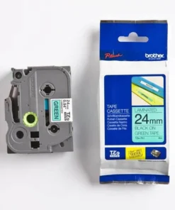 Brother Label Tape 24mm Black on Green – TZE-751