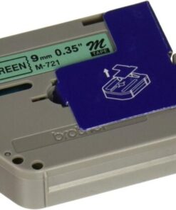 Brother Label Tape 9mm Black on Green - M-721