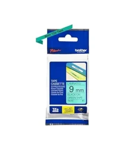 Brother Label Tape 9mm Black on Green – TZE-721