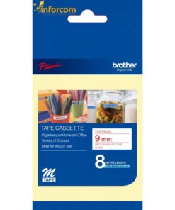 Brother Label Tape 9mm Red on White – M-K222