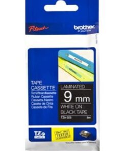 Brother Label Tape 9mm White on Black – TZE-325