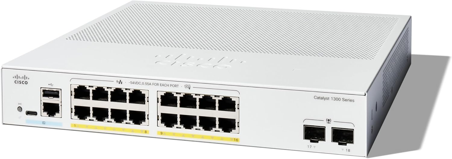 Cisco C1300-16P-2G Catalyst 1300 16 Ports Poe Switch