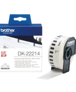 Brother Continuous Paper Tape 12mm Black on White - DK-22214