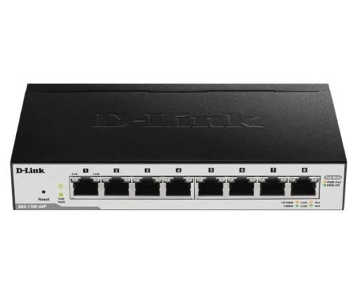 D-Link 8-Port Gigabit PoE Easy Smart Switch - DGS-1100-08PV2