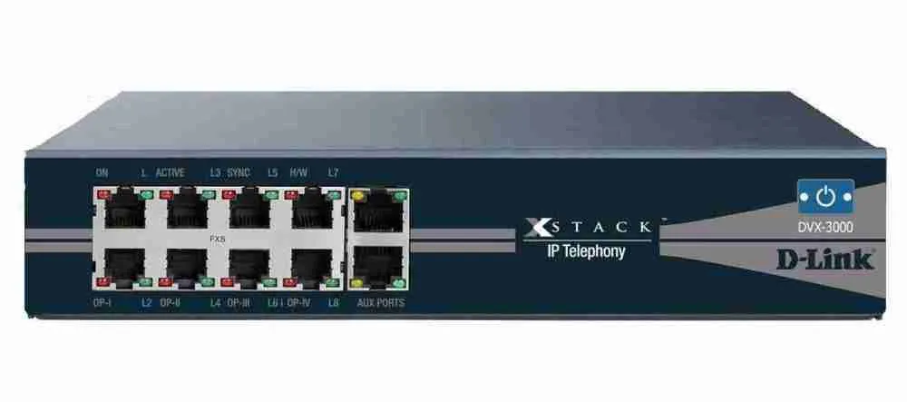 D-Link Asterisk-Based IP PBX with 50 User Support and 4 FXO Ports - DVX-3000/V2