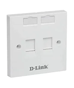 Dual Faceplate Two Port Keystone with Shutter & ID Plate White 86x86mm Square - NFP-0WHI21