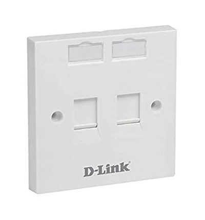 Dual Faceplate Two Port Keystone with Shutter & ID Plate White 86x86mm Square - NFP-0WHI21
