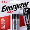 ENERGIZER ALKALINE BATTERY AA. 2PACK