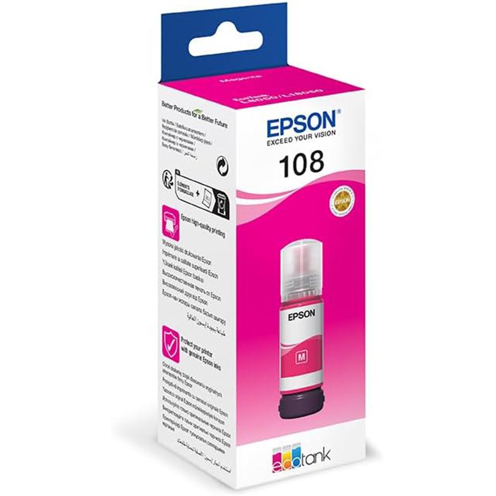 Epson 108 EcoTank Magenta Ink Bottle – 70ml