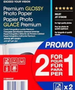 Epson Premium Glossy Photo Paper – 100 x 150 mm – 255 g/m² – Pack of 100 Sheets – C13S041822