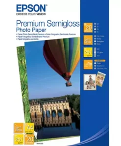 Epson Premium Semigloss Photo Paper – DIN A4 – 251 g/m² – Pack of 20 Sheets – C13S041154