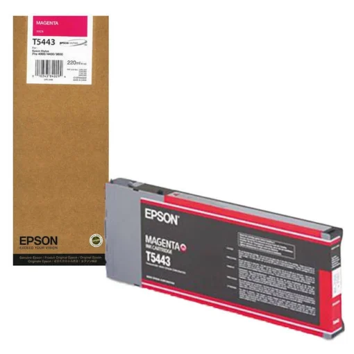 Epson T5443 Magenta Ink Cartridge (220ml) – Compatible with Epson Stylus Pro 4000 / 4400 / 7600 / 9600 (C13T544300)
