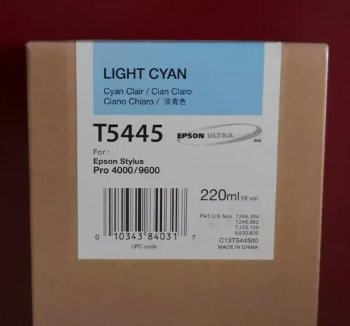 Epson T5445 Light Cyan Ink Cartridge (220ml) – Compatible with Epson Stylus Pro 4000 / 7600 / 9600 (C13T544500)