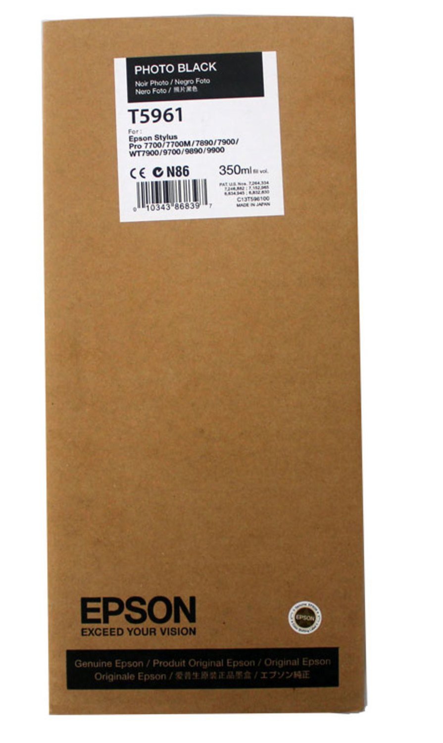Epson T5961 Photo Black Ink Cartridge (350ml) – For Epson Stylus Pro 7900/9900/7890/9890 (C13T596100)