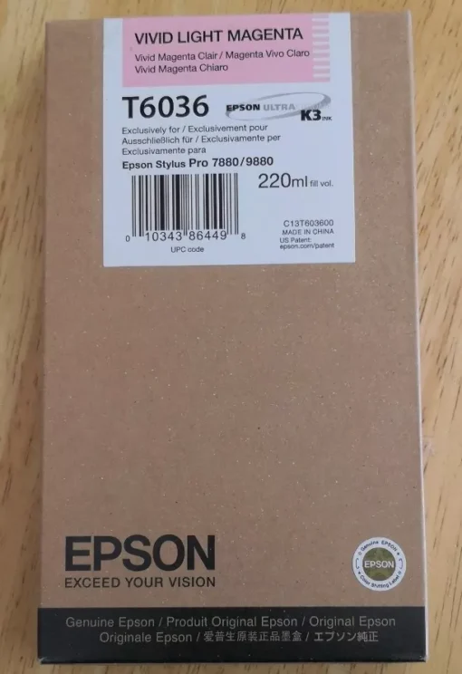 Epson T6036 Vivid Light Magenta Ink Cartridge (220ml) – Compatible with Epson Stylus Pro 7880 / 9880 (C13T603600)