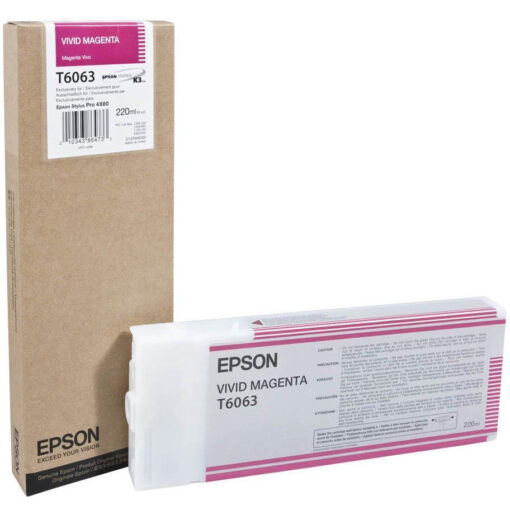 Epson T6063 Vivid Magenta Ink Cartridge (220ml) – Compatible with Epson Stylus Pro 4880 (C13T606300)
