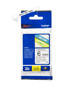 Label Tape 6mm Black on White – TZE-211