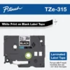 Label Tape 6mm White on Black – TZE-315