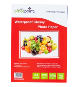 Office Point Glossy Photo Paper – 258–180 GSM – Pack of 20 Sheets – Compatible with Epson & Brother Printers – OfficePointPhotoPaper