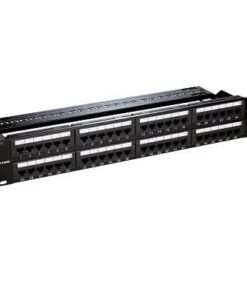 Patch Panel Cat6 Shielded Keystone 48 Port Loaded Black - NPP-C62BLK481