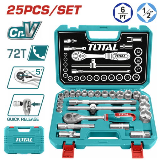 Total THT121251 25 Pcs 1/2" Socket Set