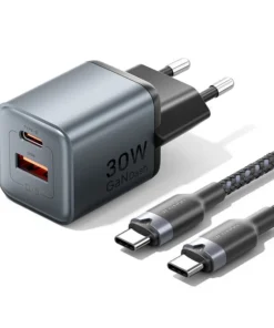 Vention 2-Port USB (C + A) GaN Charger with 1M Cable FEPB0