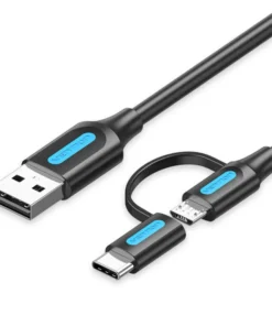Vention USB 2.0 A Male to 2-in-1 Micro-B&USB-C Male 3A CQEHD
