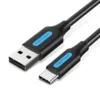 Vention USB 2.0 A Male to C Male 3A Cable 2M Black COKBH